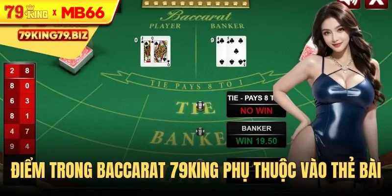 Điểm trong Baccarat 79King phụ thuộc vào các thẻ bài