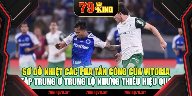 Sơ đồ nhiệt các pha tấn công của Vitoria – tập trung ở trung lộ nhưng thiếu hiệu quả